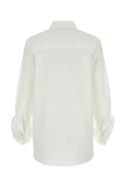 Shop Valentino Garavani Woman White Poplin Shirt