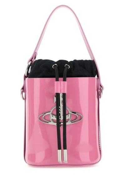 Shop Vivienne Westwood Woman Pink Leather Small Daisy Bucket Bag
