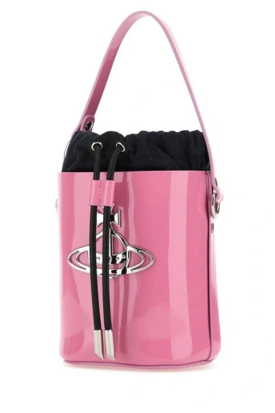 Shop Vivienne Westwood Woman Pink Leather Small Daisy Bucket Bag