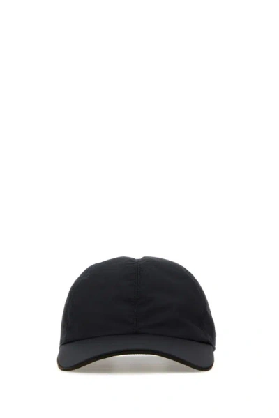 Shop Zegna Man Black Polyester Baseball Cap