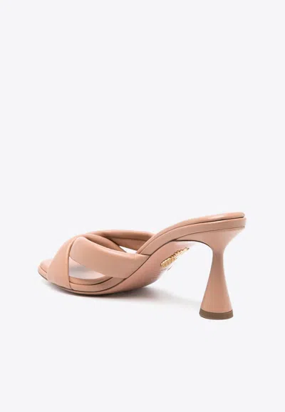 Shop Aquazzura Amore 75 Mules In Nappa Leather In Pink