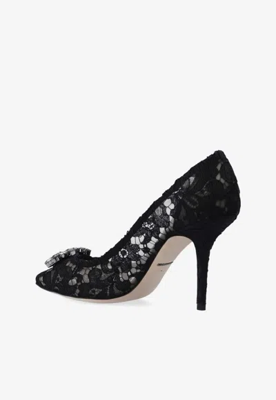 Dolce & Gabbana Rainbow Lace 90mm Brooch-detail Pumps In Black