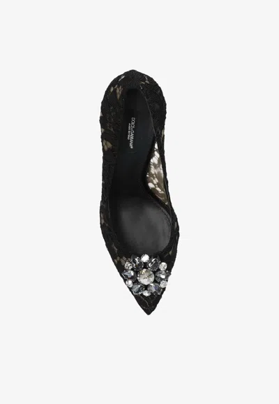 Dolce & Gabbana Rainbow Lace 90mm Brooch-detail Pumps In Black