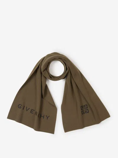Shop Givenchy Wool And Cashmere Scarf In Military Green