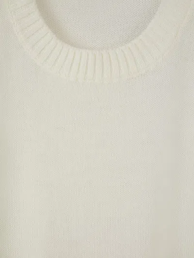Shop Jil Sander Knitted Wool Sweater In Ivory