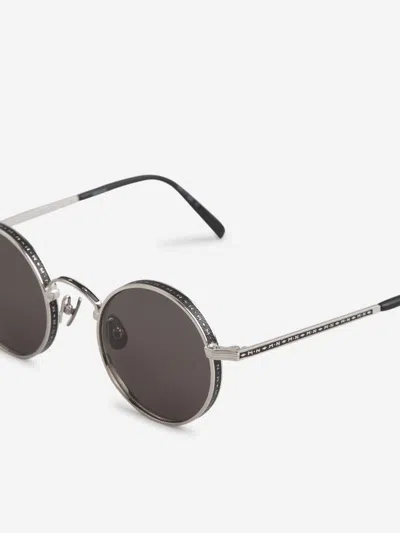 Shop Matsuda M3100 Oval Sunglasses In Borde Ancho Con Motivo M+n Característico