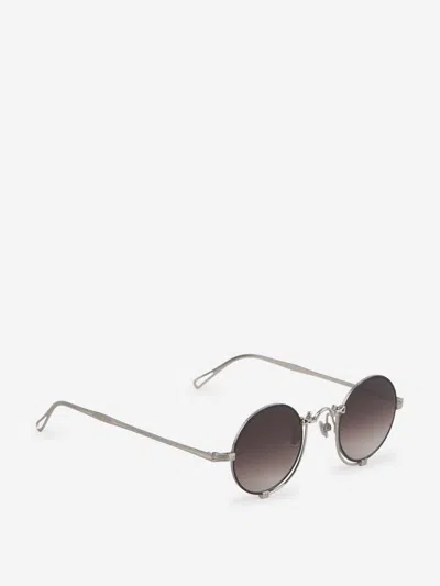 Shop Matsuda Oval Sunglasses 10601h In Lightweight Titanium Construction
