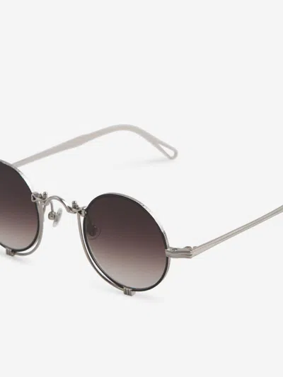 Shop Matsuda Oval Sunglasses 10601h In Lightweight Titanium Construction