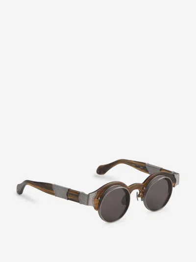 Shop Matsuda Oval Sunglasses 10605h In Constructed With Handmade Layered Japanese Acetate And Intricate Metal Details