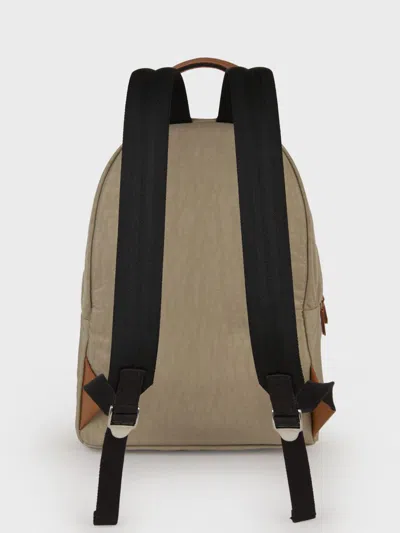 Shop Palm Angels Logo Patch Backpack In Beige