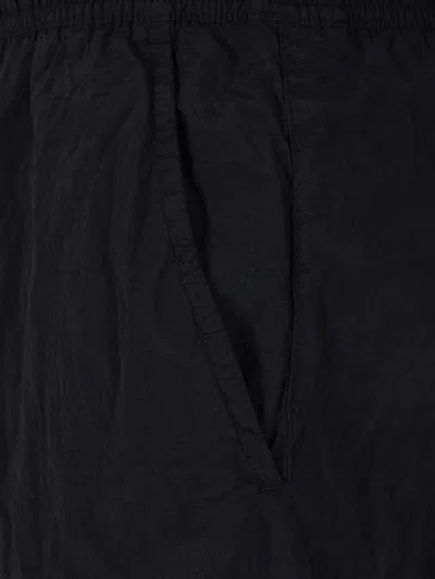 Shop Stone Island Logo Textured Swimsuit In Black