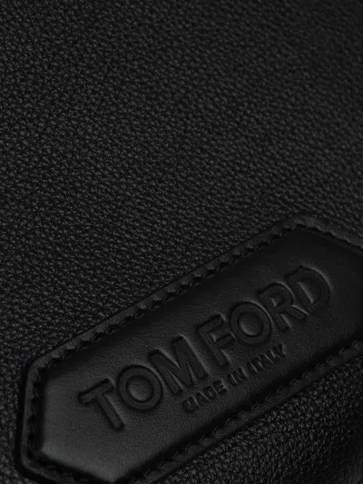Shop Tom Ford Grained Leather Crossbody Bag In Expandable Buckle Zipper Through Base