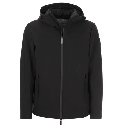 Woolrich Pacific Jacket In Tech Softshell In Black