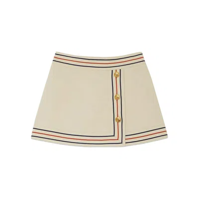 Shop Gucci Wrap Skirt In Beige