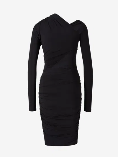 Shop Balenciaga Midi Evening Dress In Black