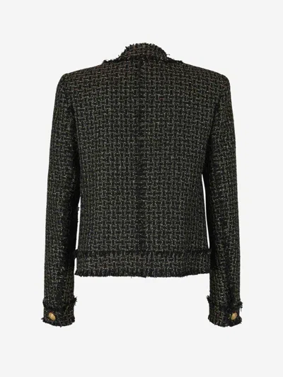 Shop Balmain Tweed Lurex Blazer In Black