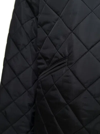 Shop Totême Black Quilted Jacket With Round Neckline In Recycled Fabric Woman
