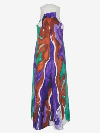 Shop Dorothee Schumacher Fantasy Motif Midi Dress In Multicolor