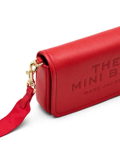 Marc Jacobs Textured Leather Mini Bag With Magnetic Closure In 红色
