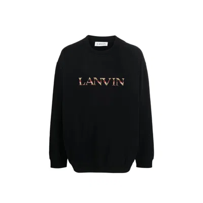 Shop Lanvin Logo Curb Sweatshirt In Black
