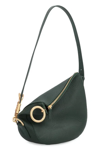 Shop Burberry Knight Leather Crossbody Bag In Green