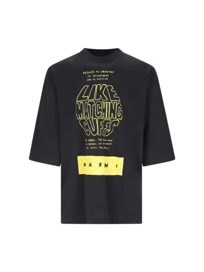 Shop Marni T-shirts And Polos In Black