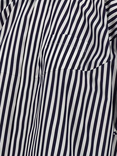 Shop Sacai Striped Poplin Shirt In Blue