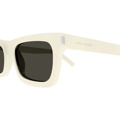 Shop Saint Laurent Eyewear Sunglasses In Ivory