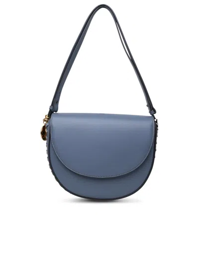 Shop Stella Mccartney Light Blue Polyester Blend Frayme Bag