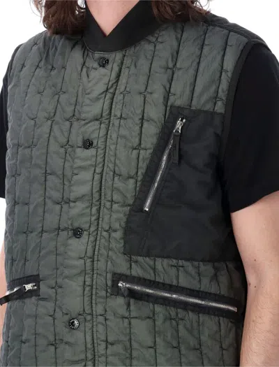 Shop Stone Island Quilted Nylon Vest In Musk