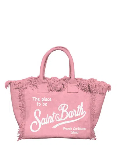 Shop Saint Barth Colette Cotton Canvas Bag In 21 Pink