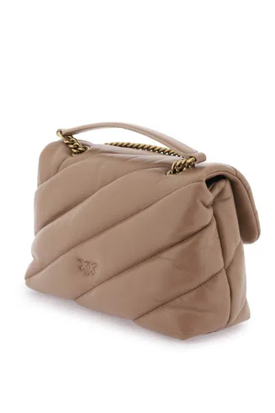 Shop Pinko 'love Classic Puff Maxi Quilt' Bag In Marrone