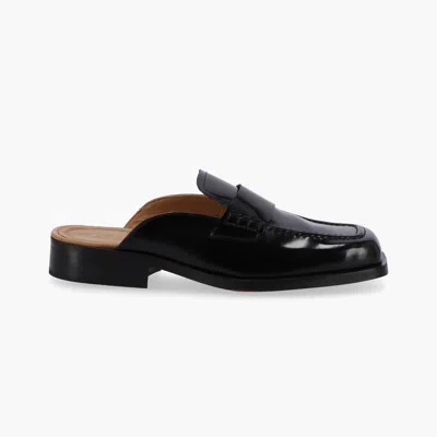 Shop Alohas Alfred Black Leather Mules