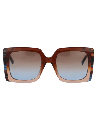 Shop Missoni Sunglasses In Ex498 Brown Horn