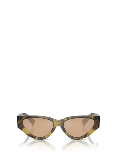 Shop Miu Miu Eyewear Sunglasses In Striped Ivy