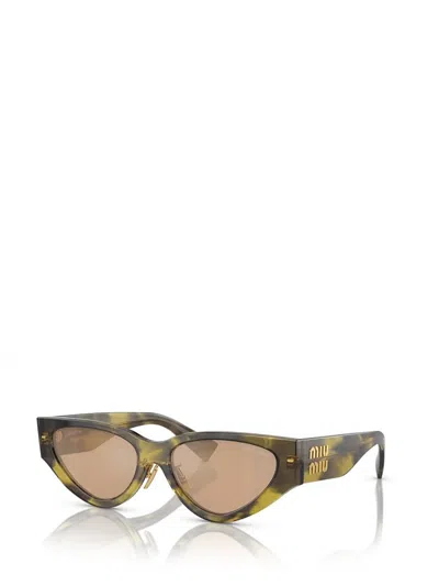 Shop Miu Miu Eyewear Sunglasses In Striped Ivy