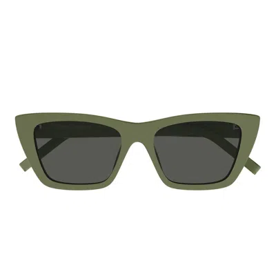 Shop Saint Laurent Eyewear Sunglasses In Green