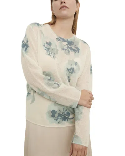 Vince Plus Dahlia Print Alpaca & Mohair-blend Shirt In Beige