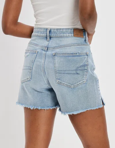 Shop American Eagle Outfitters Ae Stretch Denim Highest Waist Baggy Short In Blue