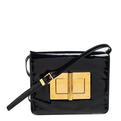 Shop Tom Ford Patent Leather Natalia Crossbody Bag In Black