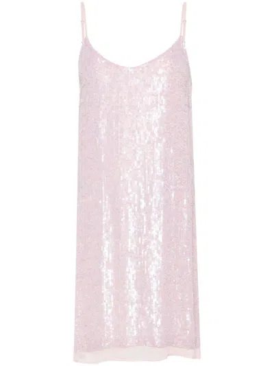 Shop P.a.r.o.s.h . Gabriel Sequinned Mini Dress In Rosa Antico