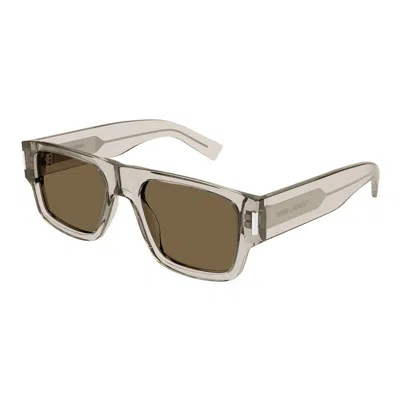 Shop Saint Laurent Eyewear Sunglasses In Beige