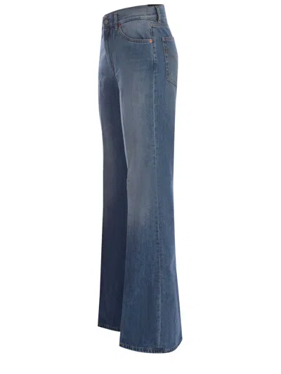 Shop Dondup Trousers In Denim Azzurro