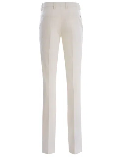 Dondup Pleated Zipper Casual Pants In White