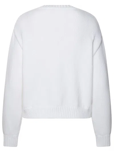 Shop Moschino White Cotton Blend Sweater