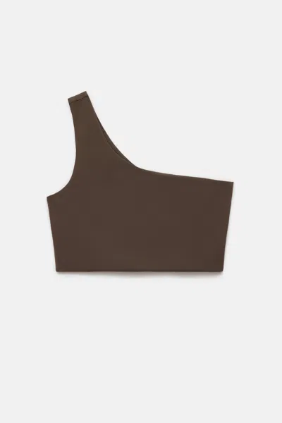 Girlfriend Collective Café Bianca One Shoulder Bra