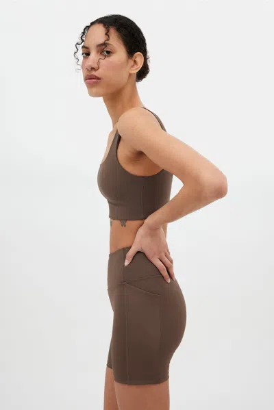 Girlfriend Collective Café Compressive Pocket Run Short