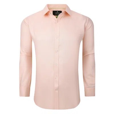 Tom Baine Men's Performance Solid Long Sleeve Button Down Dress Shirt In Orange