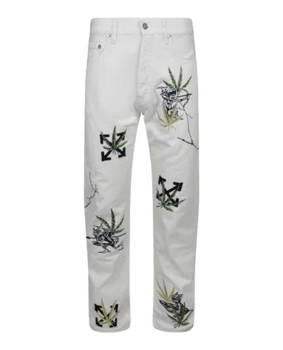 Shop Off-white Weed Skate Fit Jeans In White