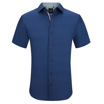 Shop Tom Baine Slim Fit Short Sleeve Performance Stretch Button Down In Blue